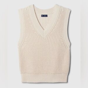 GAP Cotton Chunky Knit Sweater Vest In Birch Women’s Medium NWT